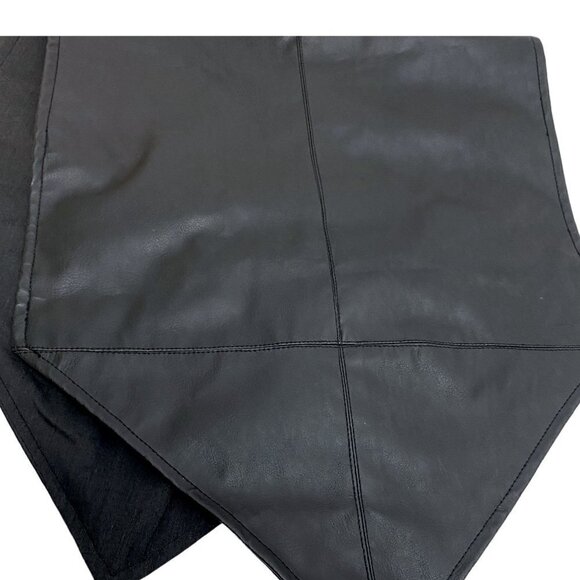 Black Table Runner Faux Leather Modern Table Accent Halloween Spooky - Picture 4 of 7